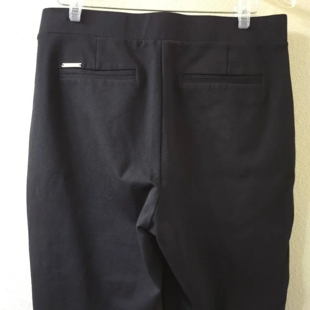 Michael Kors Black Elastic Waist Straight Leg Pull On Pants Women's Size‎ M
